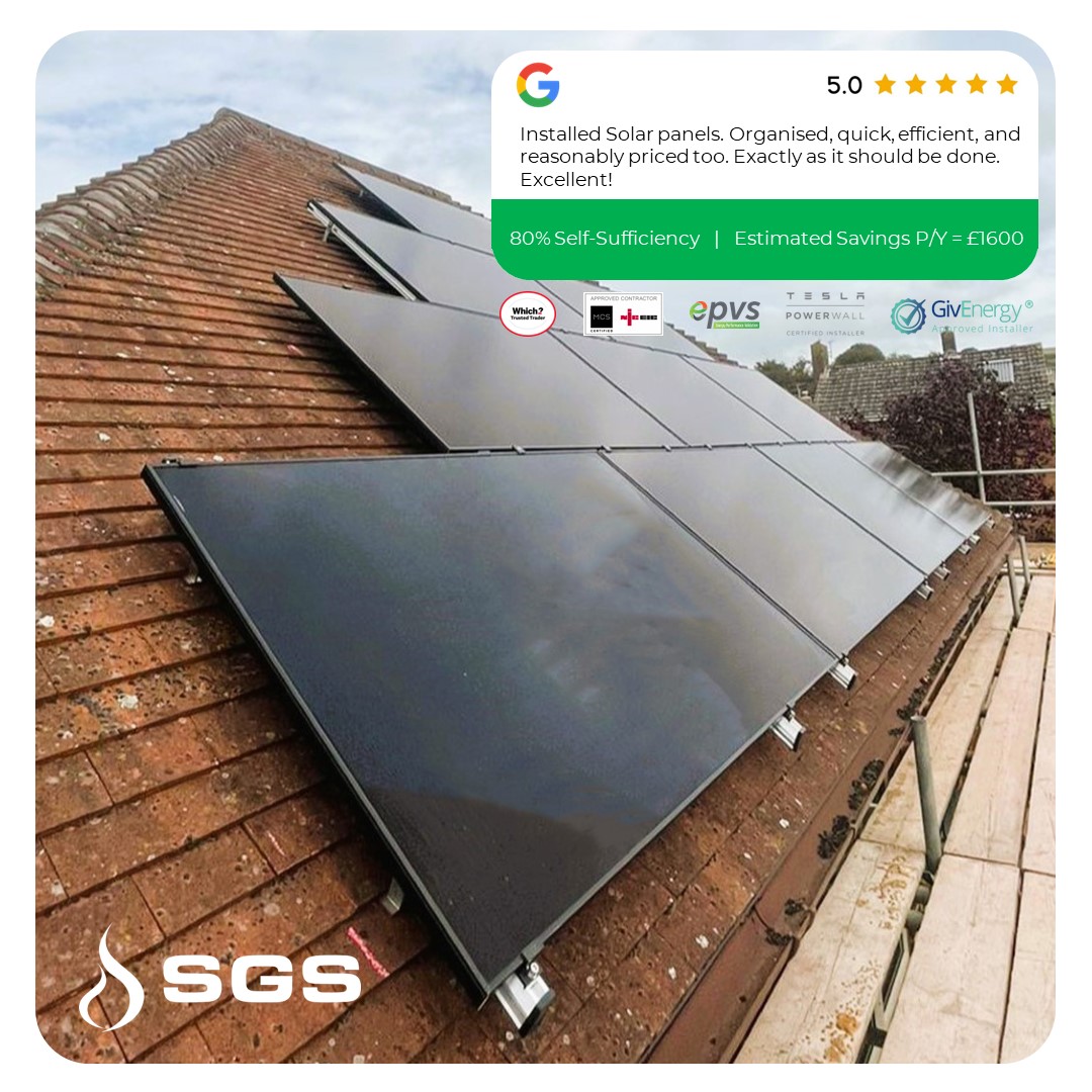 Solar PV on a roof with 5 star google review